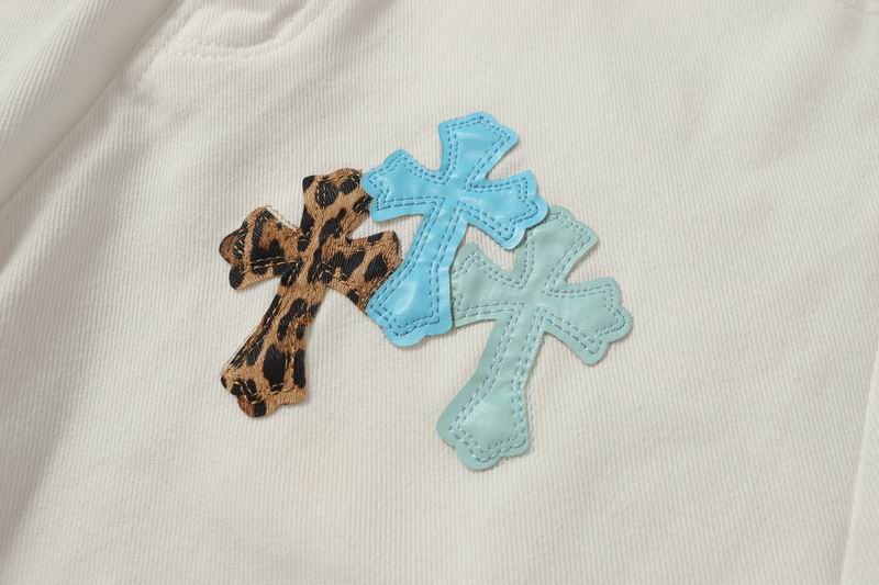 Blue & Leopard Cross Patch White Denim Jeans