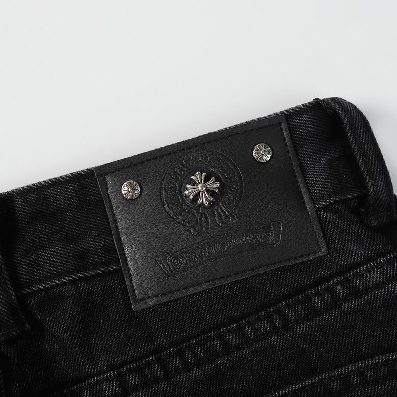 Red & White Cross Patch Black Denim Jeans