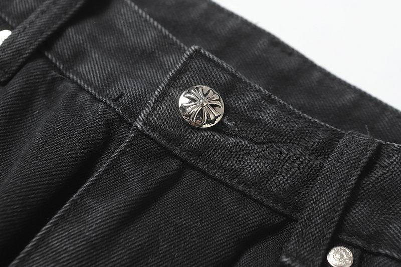 Multicolor Cross Patch Black Denim Jeans