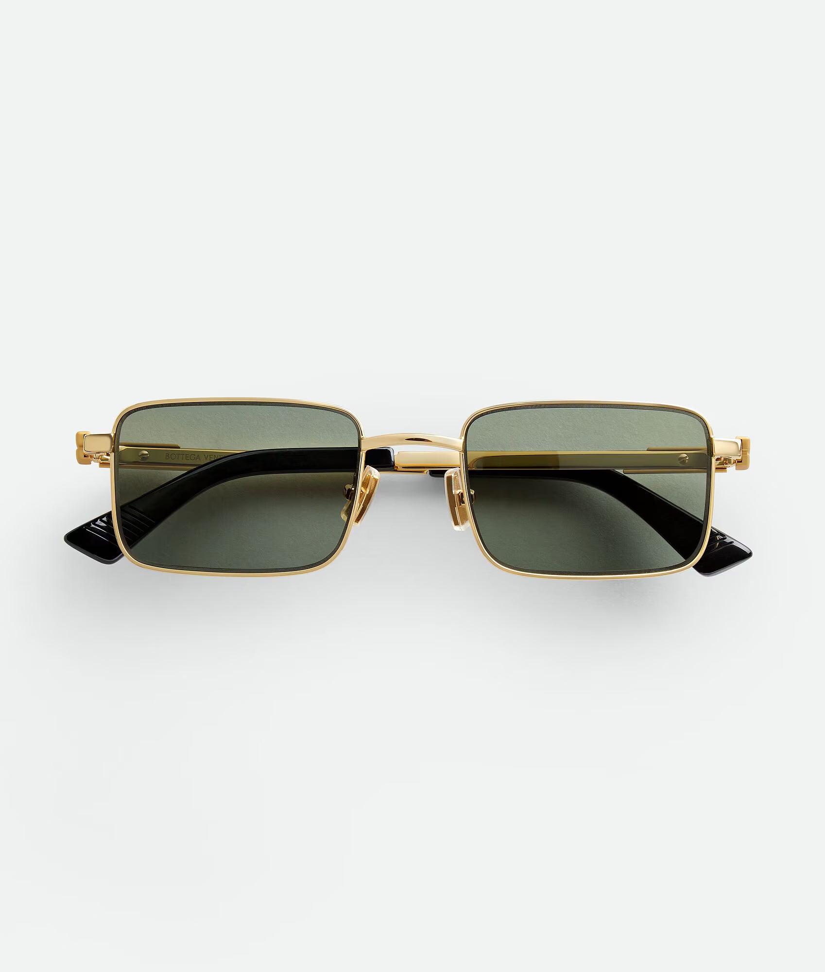 Classic Rectangular Sunglasses Gold Green