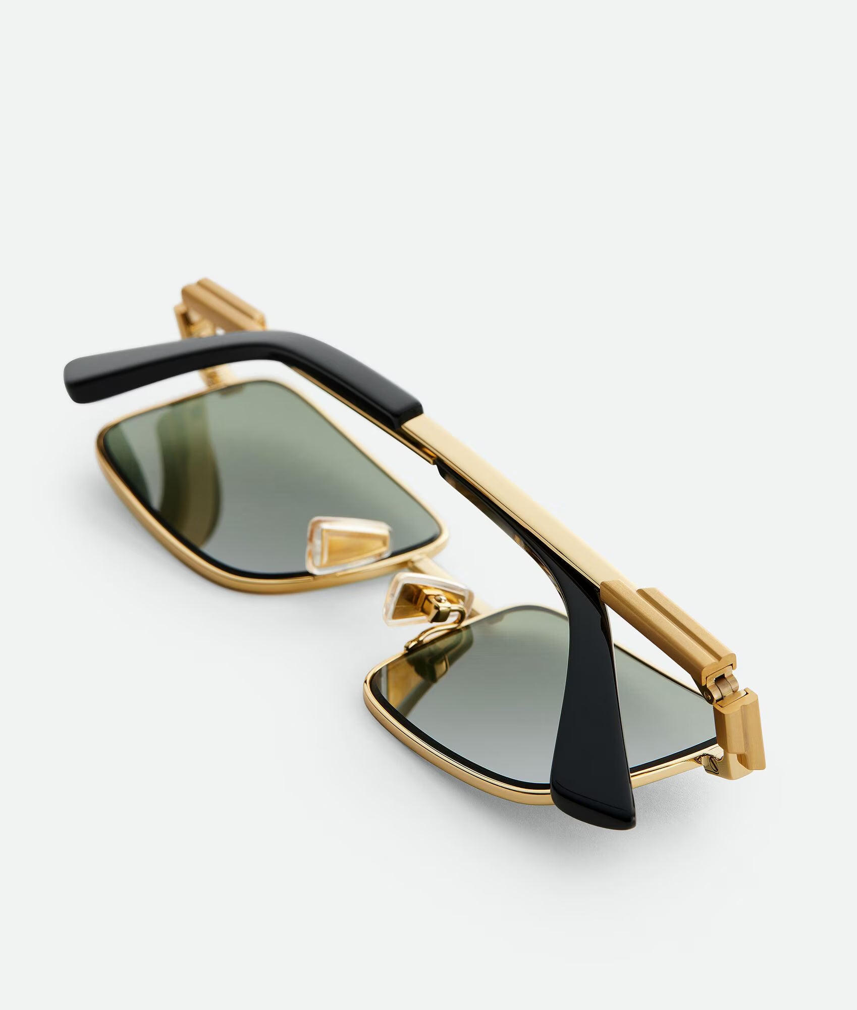 Classic Rectangular Sunglasses Gold Green