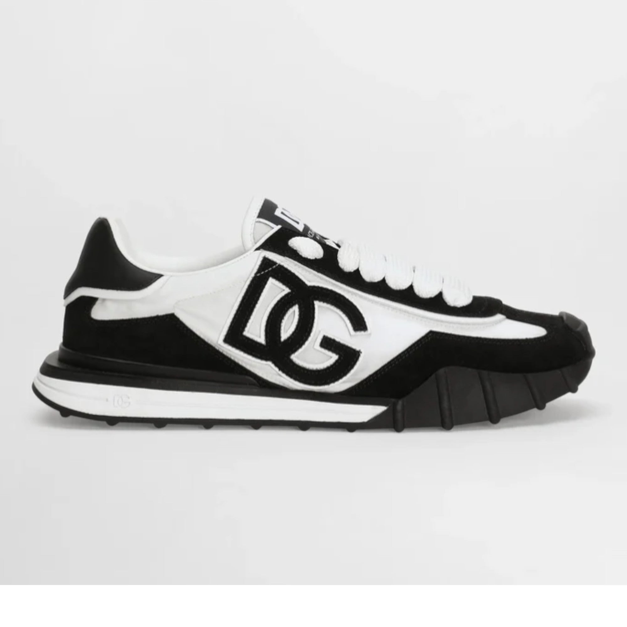 DG Athletic Sneakers in Fabric and Calfskin Black/White