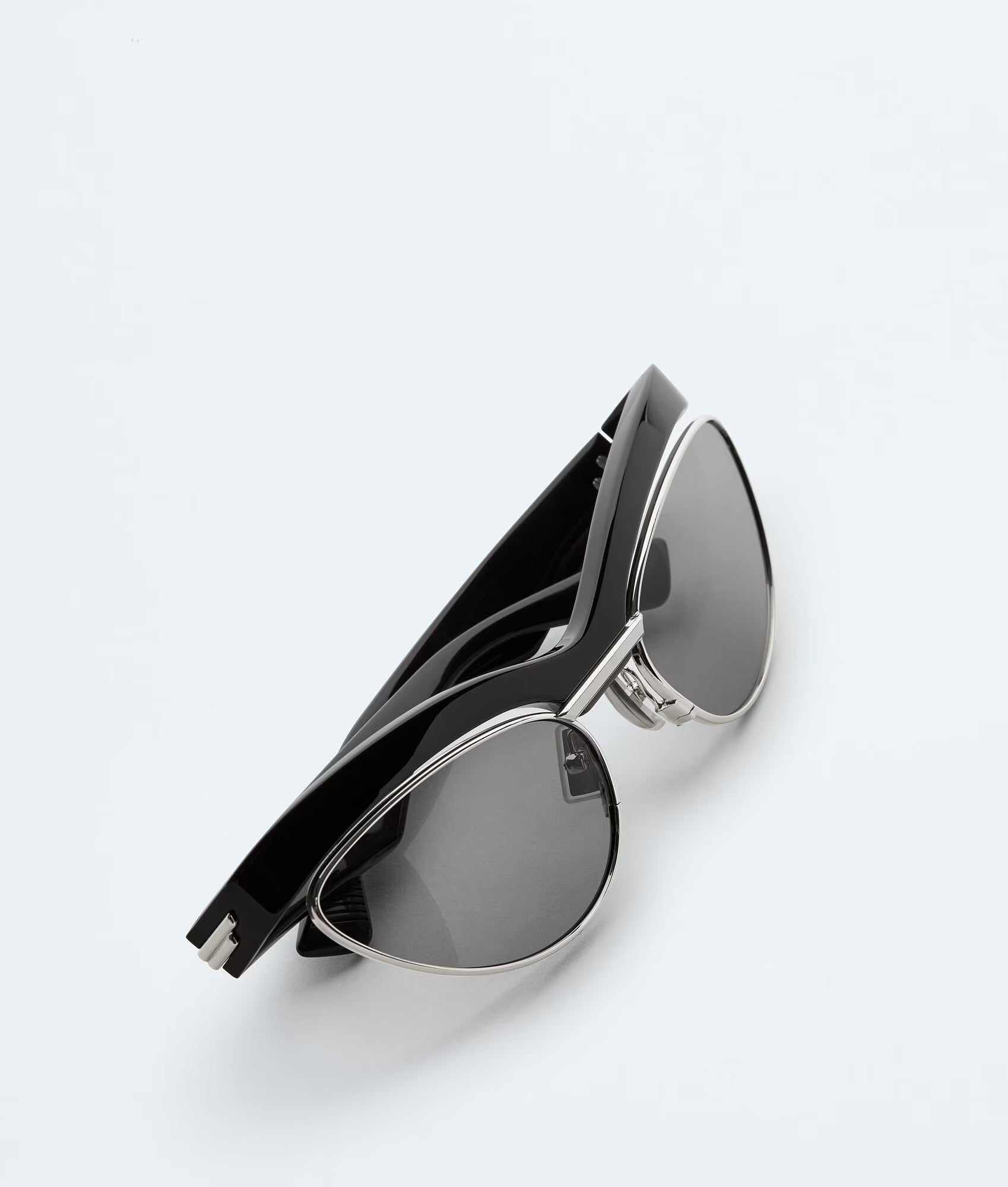 Duo Angle Cat Eye Sunglasses Black Grey