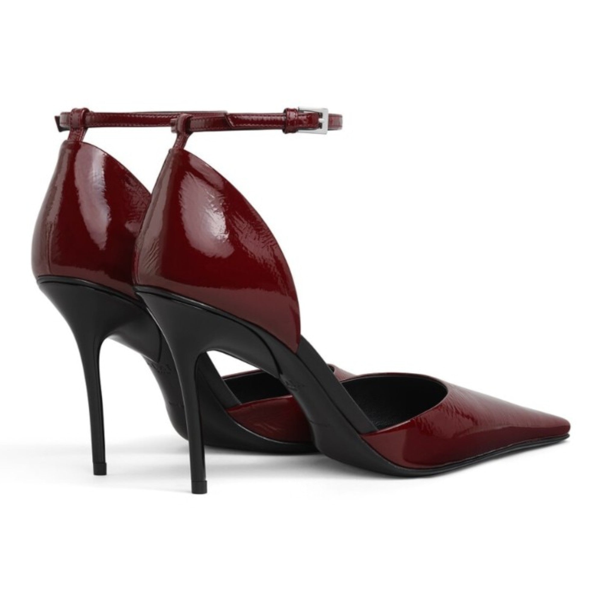 Patent Leather D'Orsay Pumps Burgundy