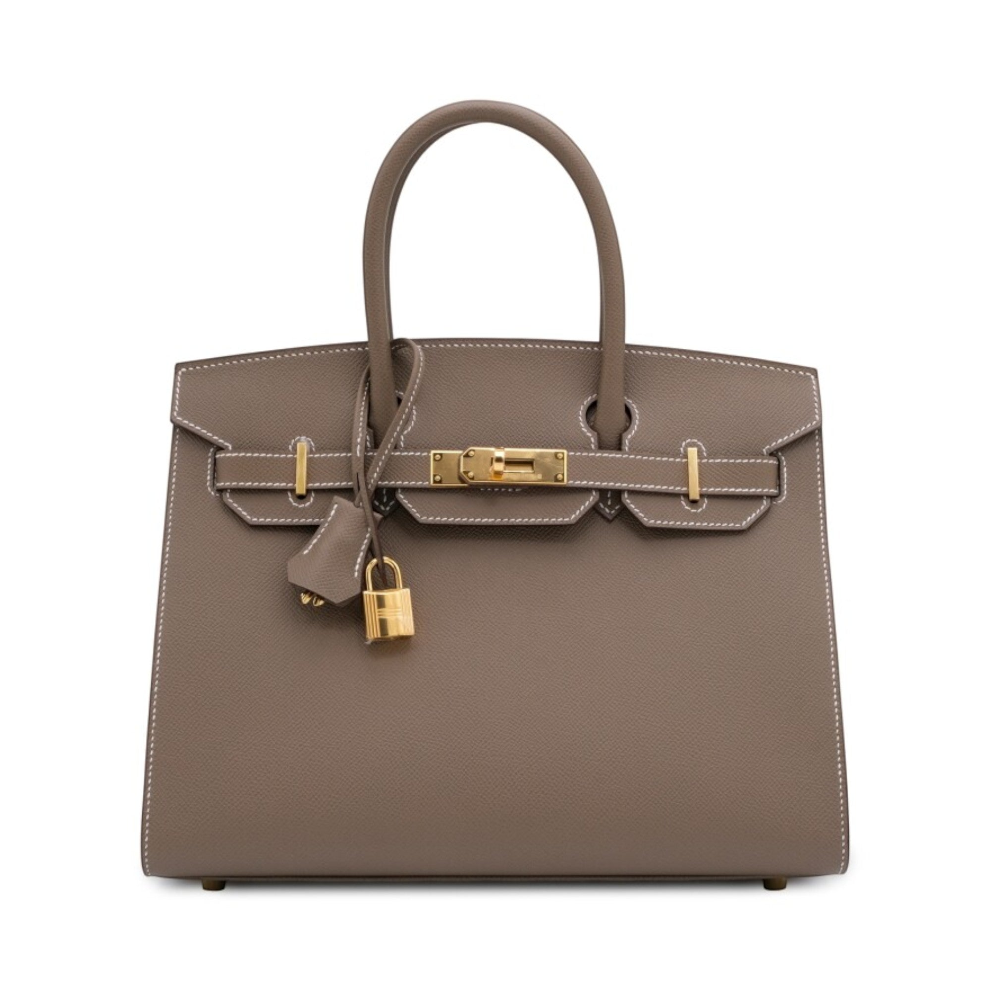 Etoupe Epsom Leather Gold Hardware