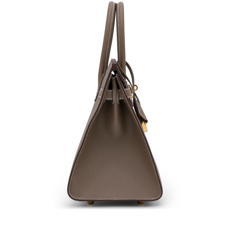 Etoupe Epsom Leather Gold Hardware