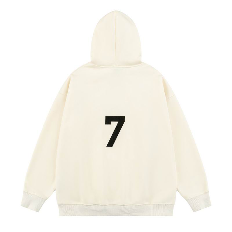 Number 7 Graphic Hoodie Cream