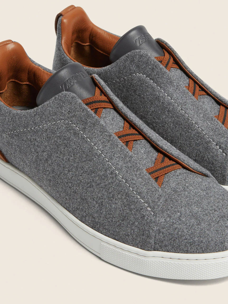 Zegna Grey Mélange #UseTheExisting™ Wool Triple Stitch™ Sneakers