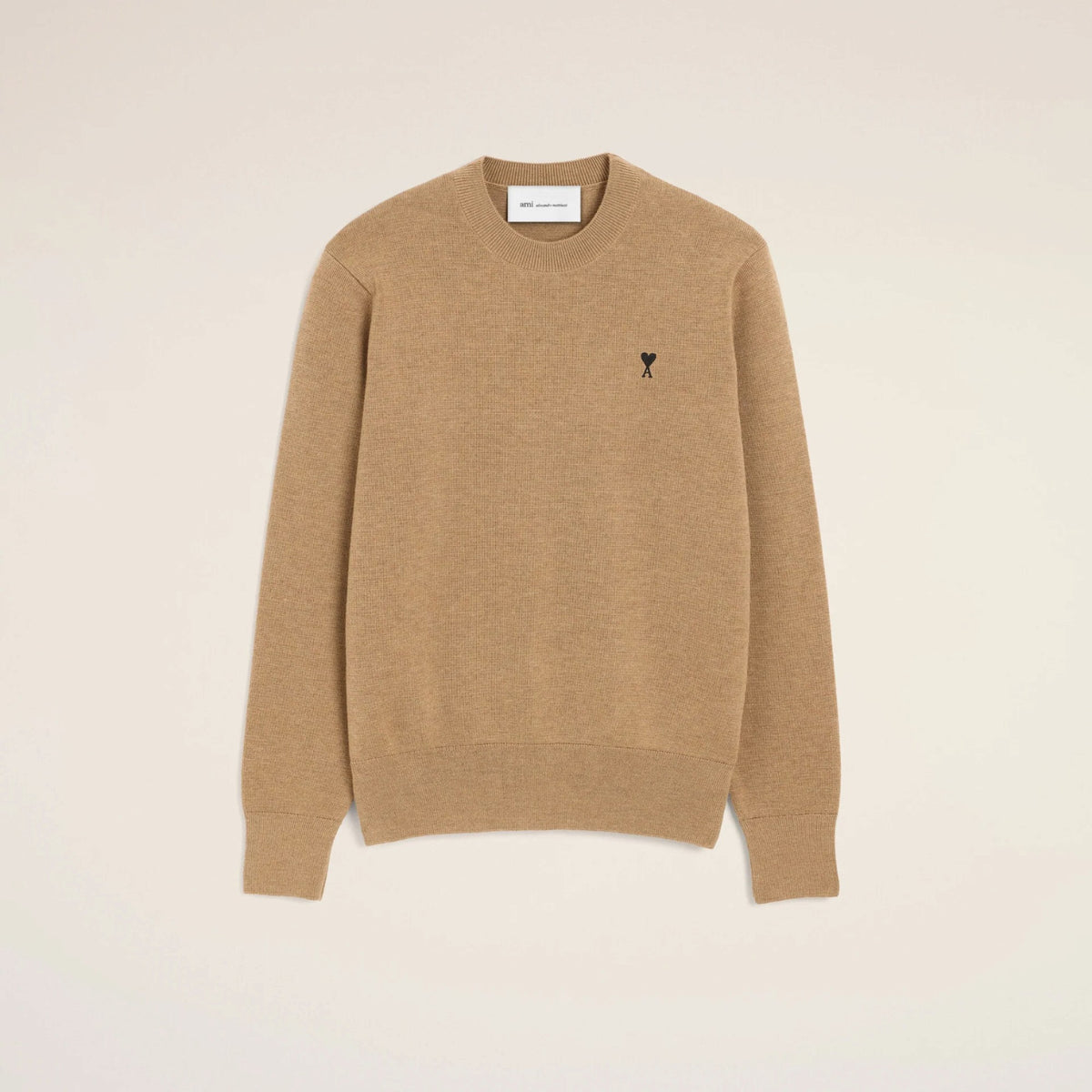 Ami de Coeur Wool Crewneck Camel Chine / Black