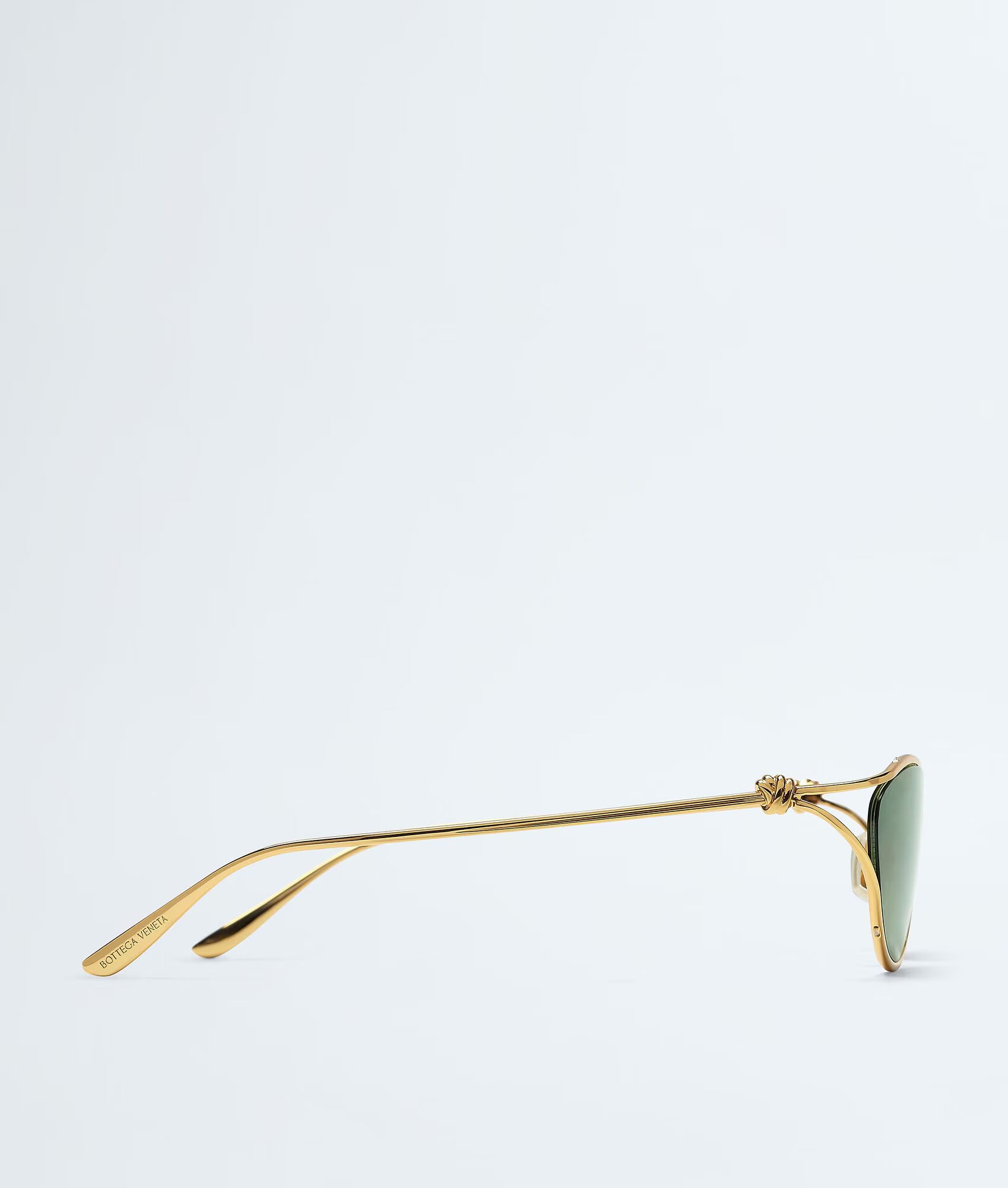 Knot Cat Eye Sunglasses Gold Green