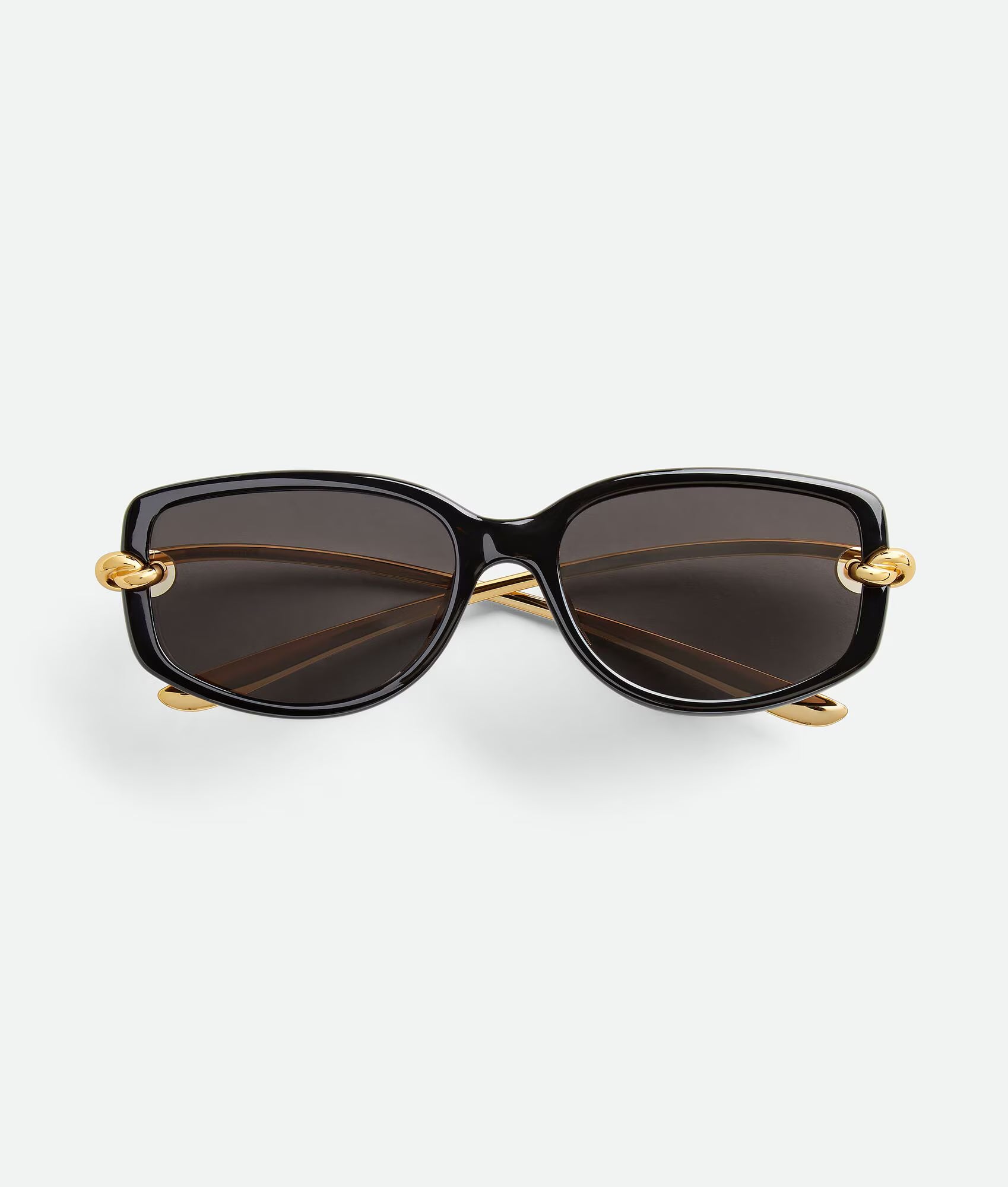 Knot Rectangular Sunglasses Black Grey