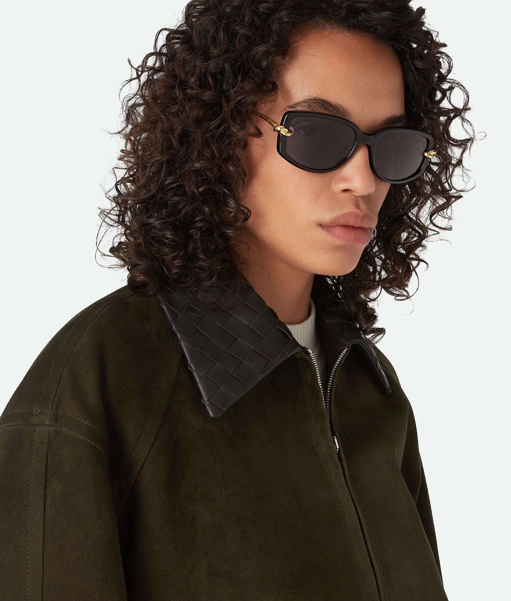 Knot Rectangular Sunglasses Black Grey