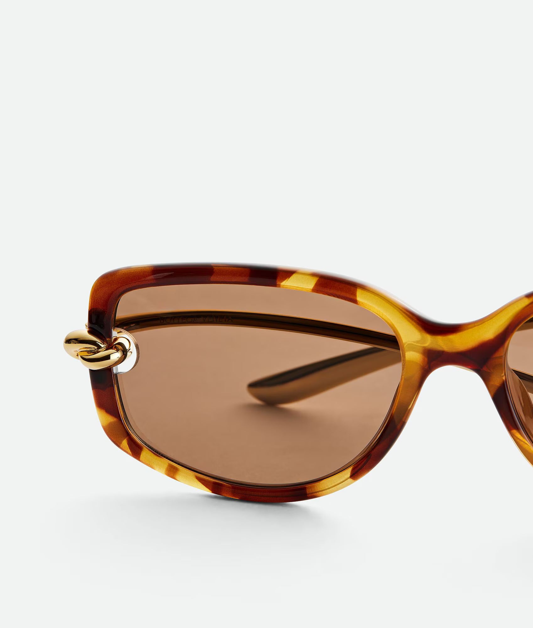 Knot Rectangular Sunglasses Havana Brown