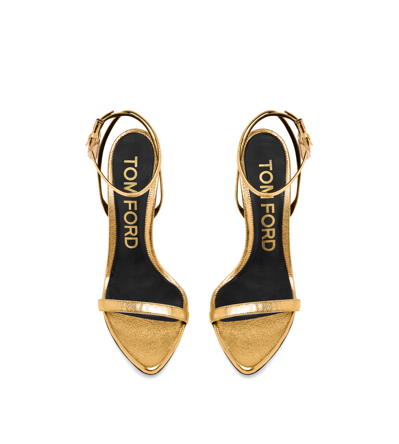 Padlock Pointy Naked Sandal Gold