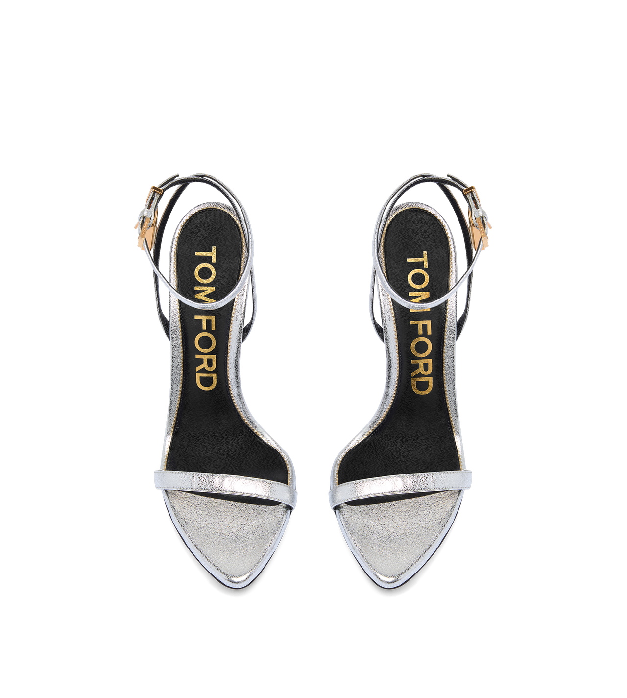 Padlock Pointy Naked Sandal Silver