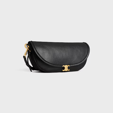 Little Halfmoon Soft Triomphe Bag Supple Shiny Lambskin Black