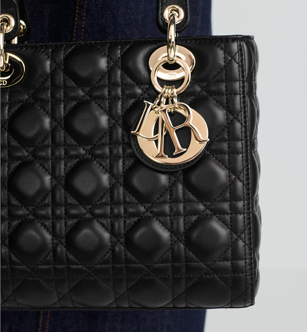 Dior Medium Lady Dior Bag in Black Cannage Lambskin