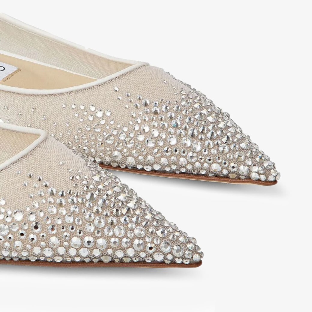 Love Flat White Dégradé Crystal Mesh