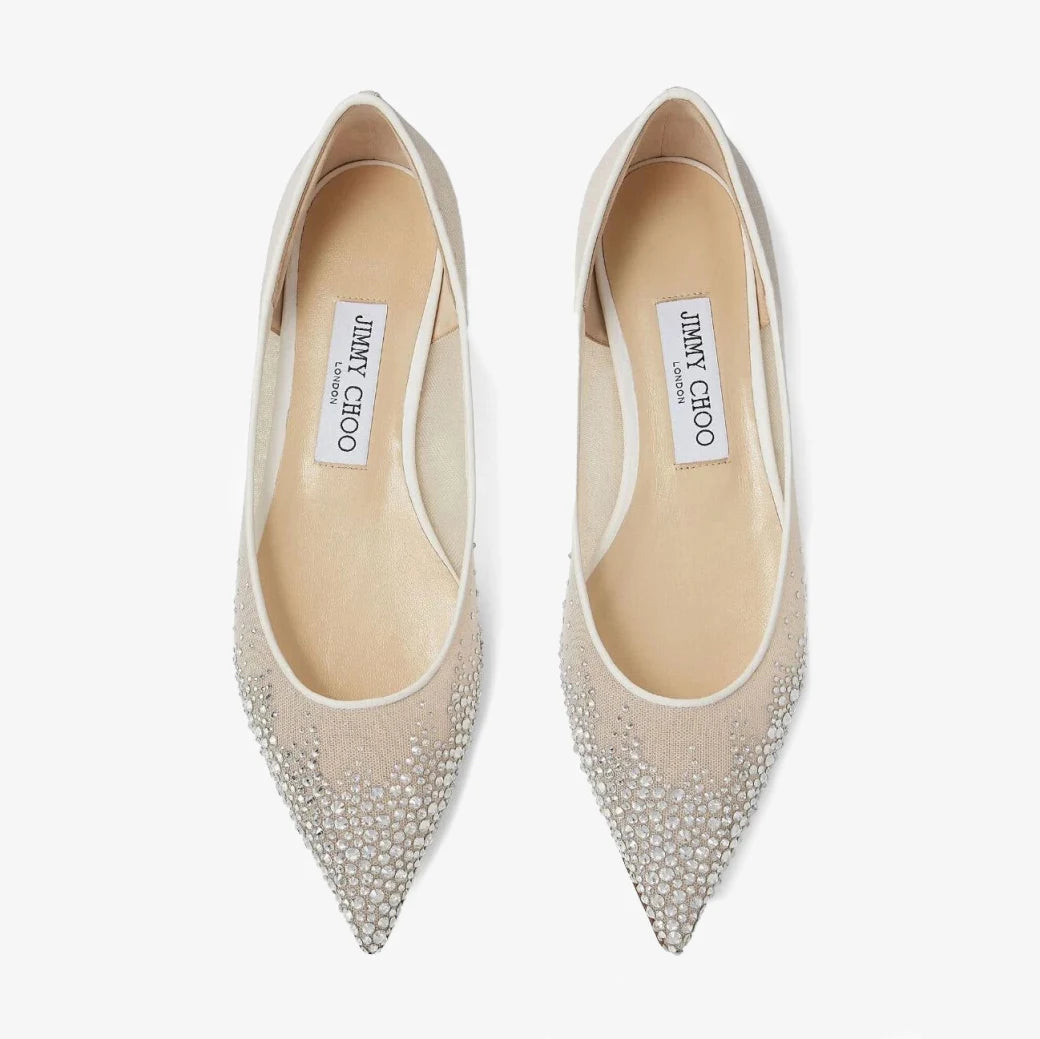 Love Flat White Dégradé Crystal Mesh