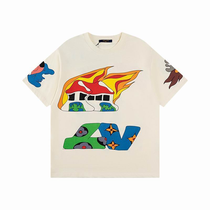 Burning House Graphic Print T-Shirt White
