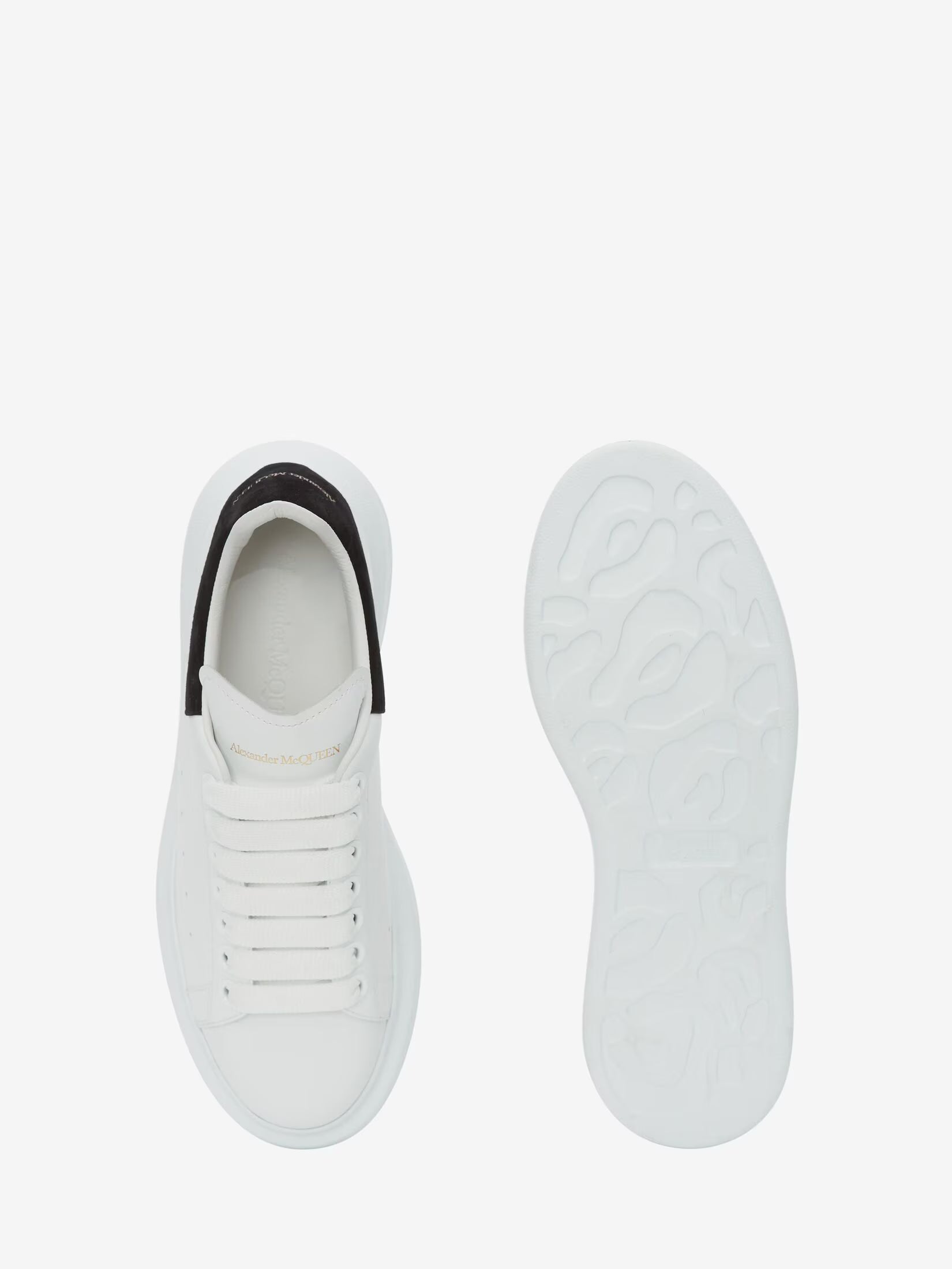 Alexander McQueen Oversized Sneaker in White & Black Suede