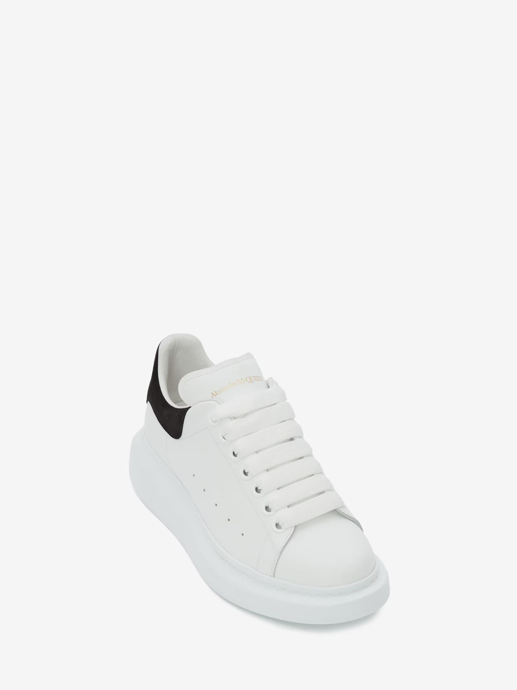 Alexander McQueen Oversized Sneaker in White & Black Suede