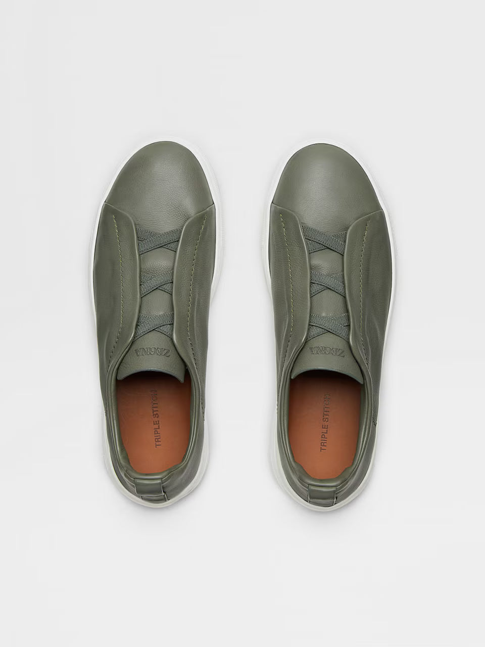 Zegna Light Army Green Triple Stitch™ SECONDSKIN Sneakers