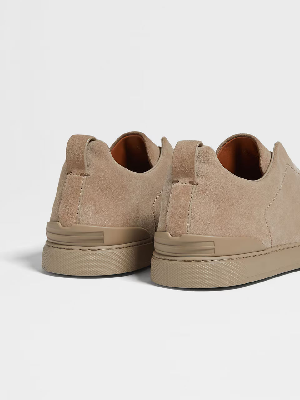 Zegna Light Taupe Suede Triple Stitch™ Sneakers