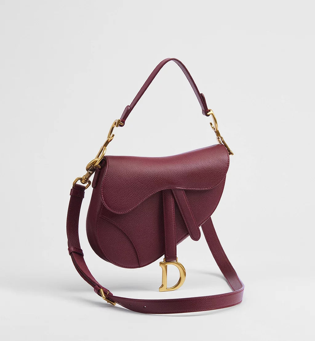 Dior Small Saddle Bag with Strap in Trench Grained Calfskin