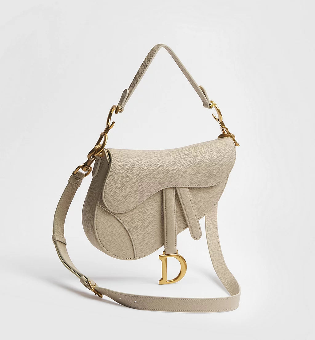 Dior Small Saddle Bag with Strap in Trench Grained Calfskin