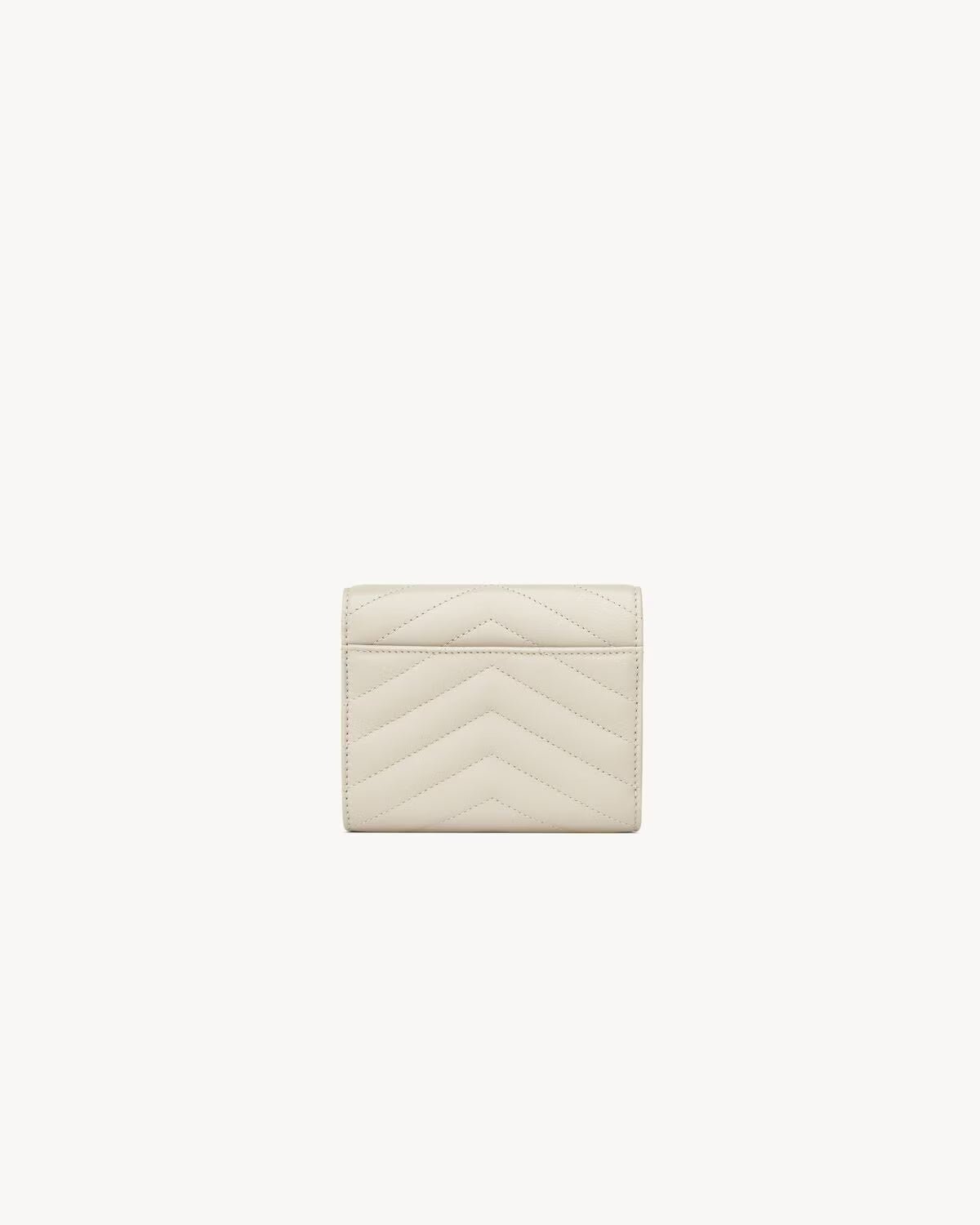 Saint Laurent Cassandre Matelassé Compact Tri-Fold Wallet in Quilted Lambskin