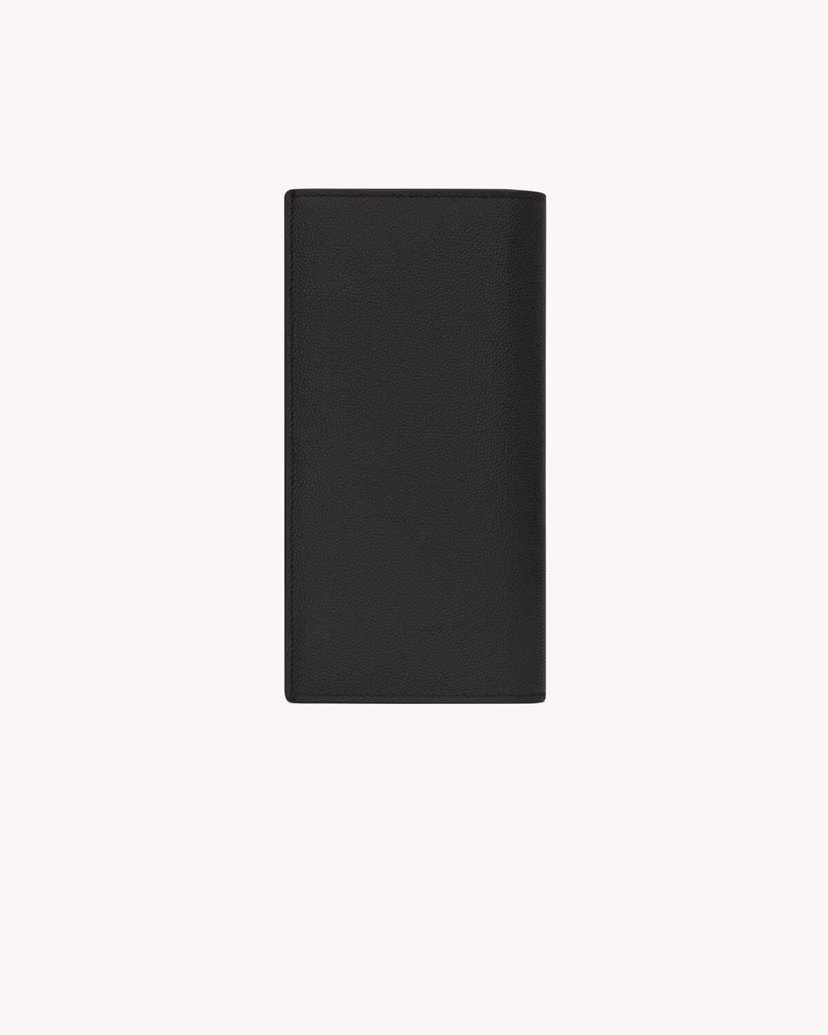 Saint Laurent Cassandre Continental Wallet in Grain de Poudre Leather Black