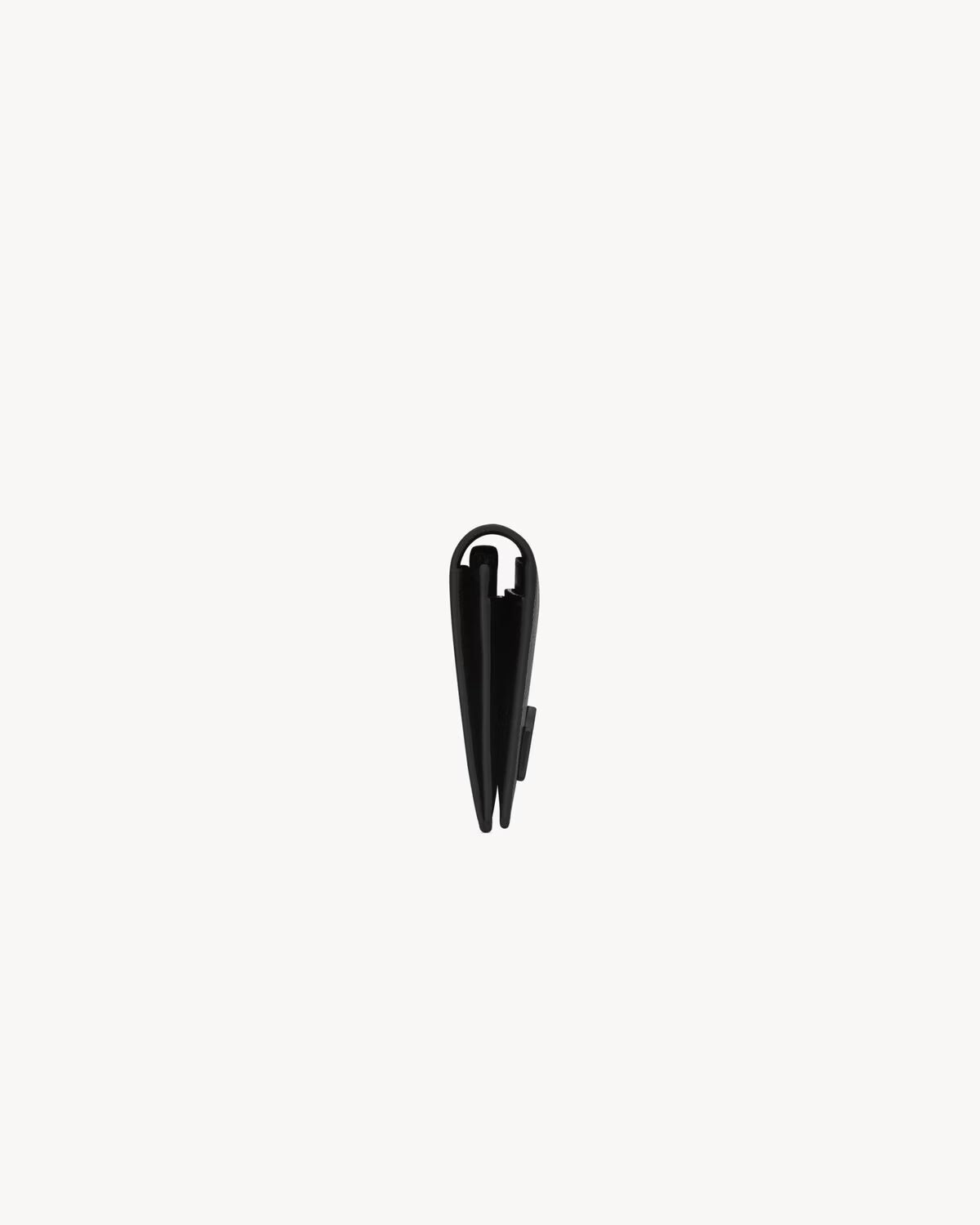 Saint Laurent Cassandre Continental Wallet in Grain de Poudre Leather Black