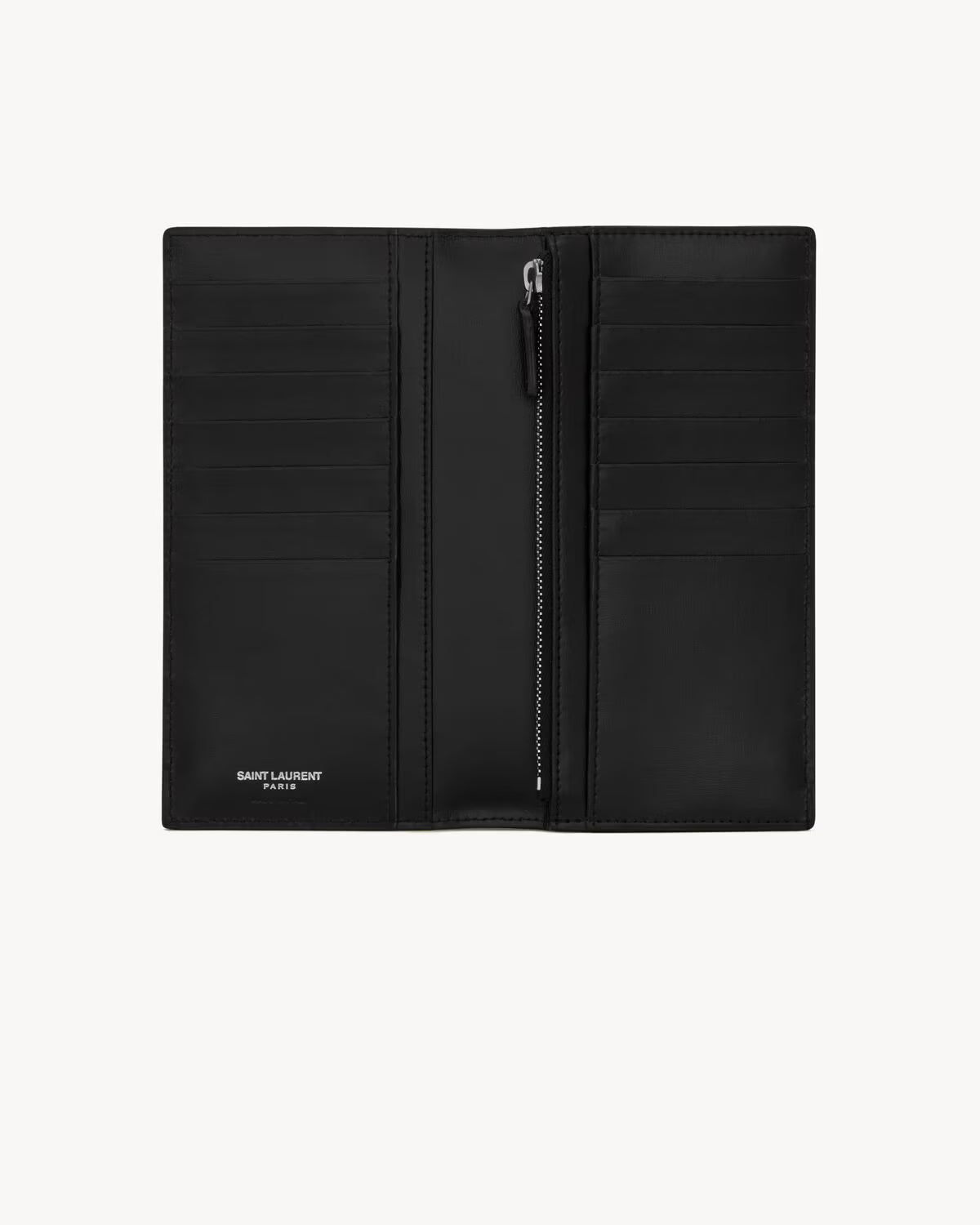Saint Laurent Tiny Cassandre Continental Wallet in Matte Leather Black