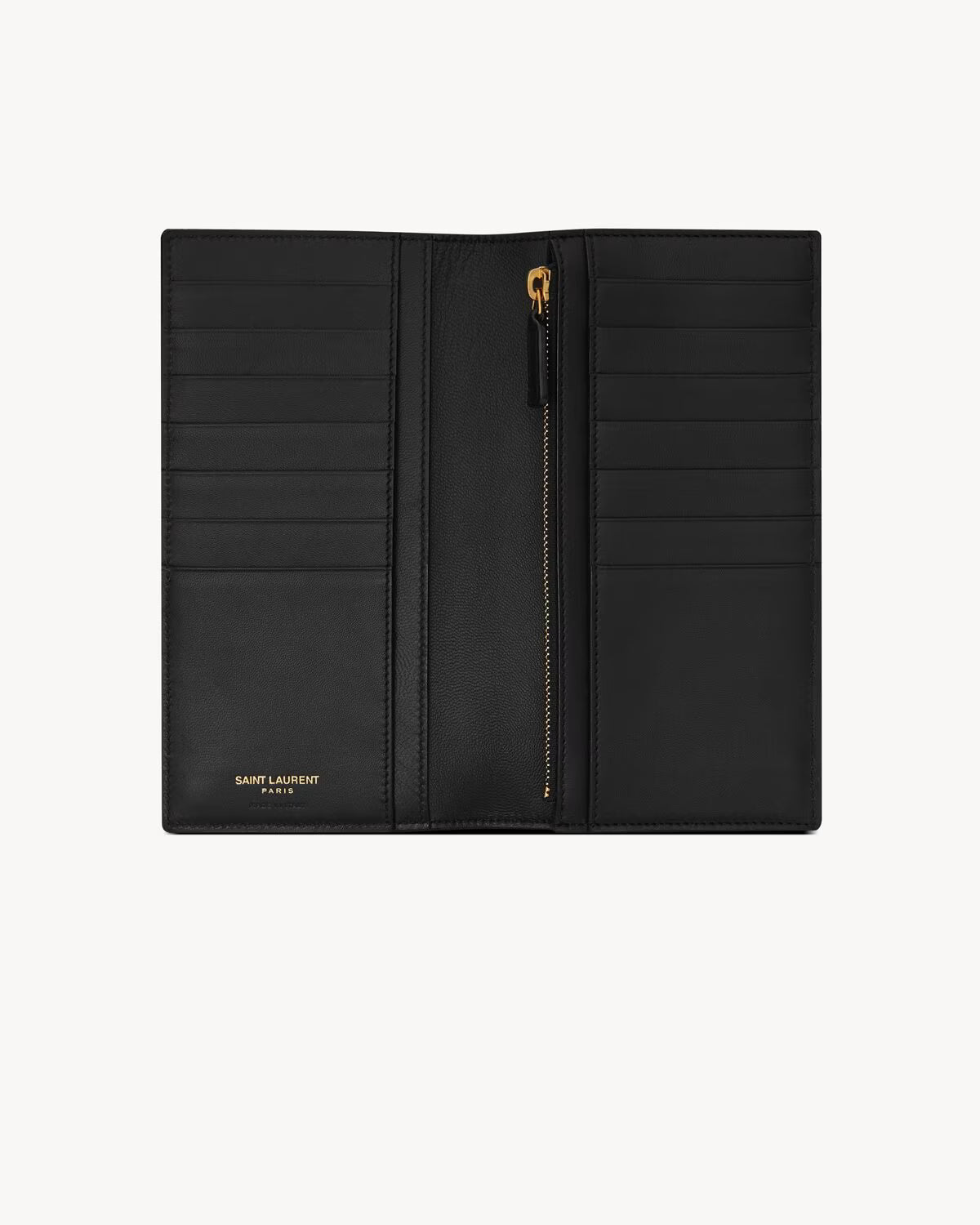 Saint Laurent Tiny Cassandre Continental Wallet in Crocodile-Embossed Matte Leather Black