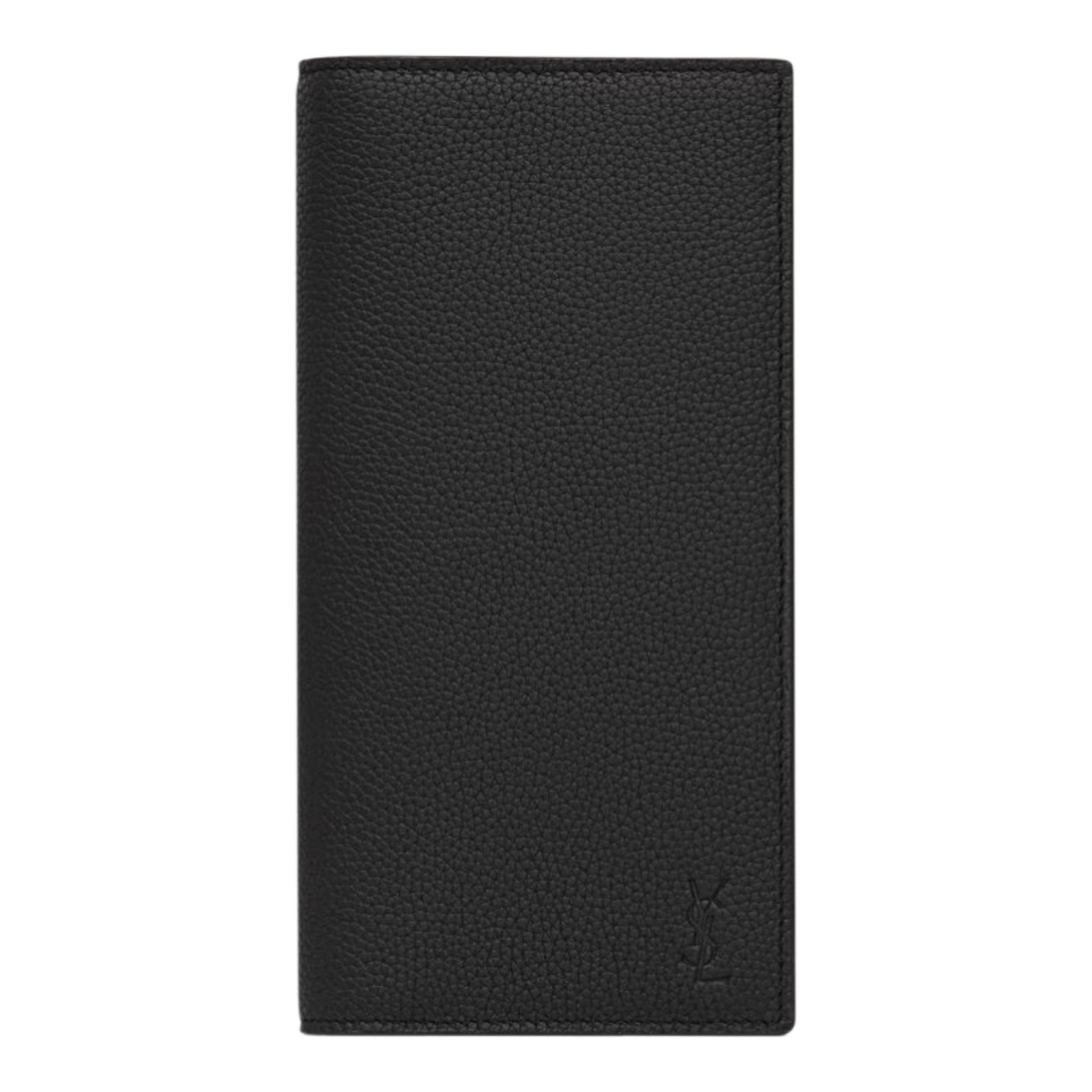 Saint Laurent Cassandre Shadow Continental Wallet in Grained Leather Black
