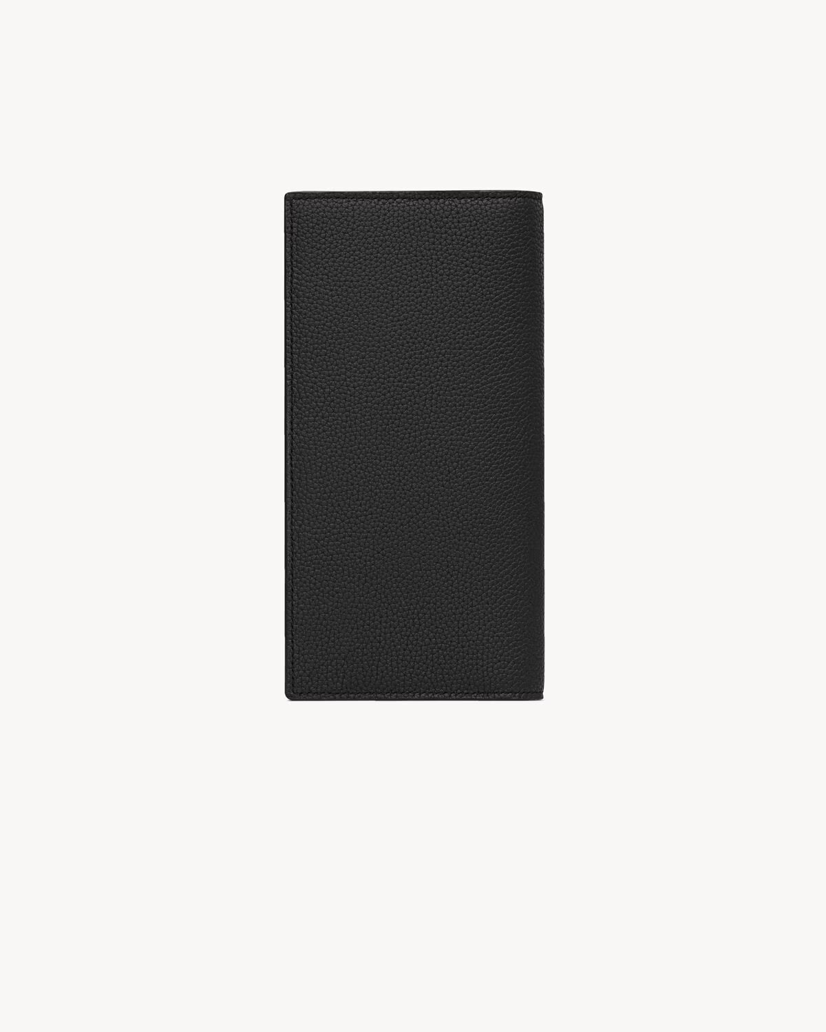 Saint Laurent Cassandre Shadow Continental Wallet in Grained Leather Black