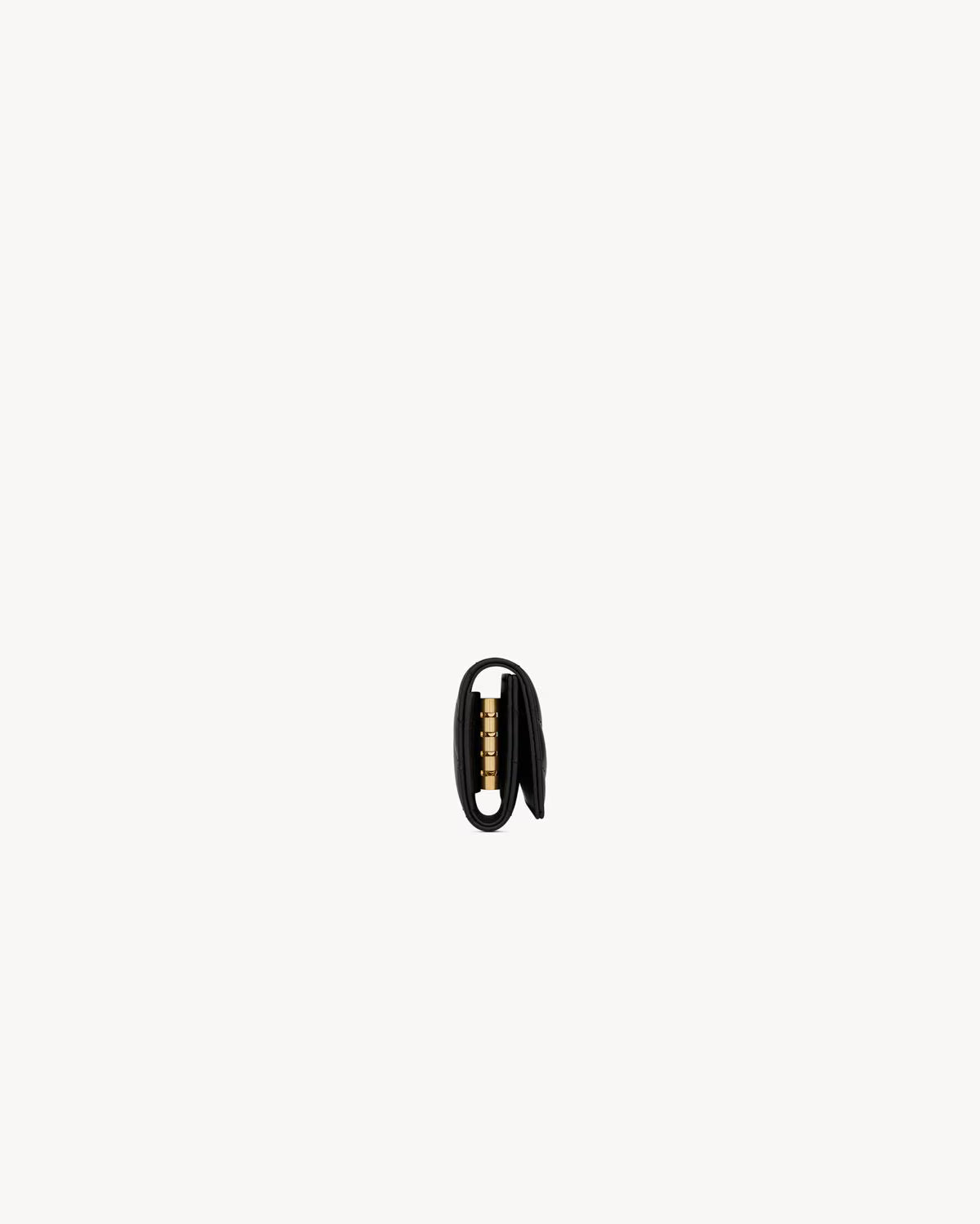 Saint Laurent Cassandre Matelassé Slim Key Case Quilted Lambskin Black