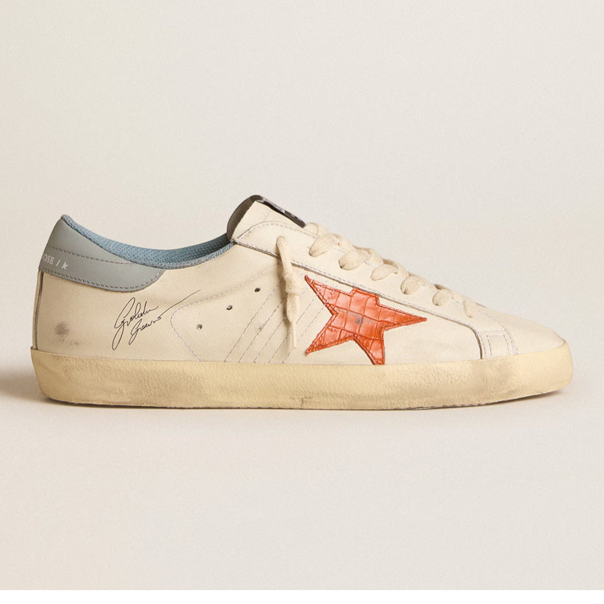 Super-Star Sneakers White Croc Silver Blue