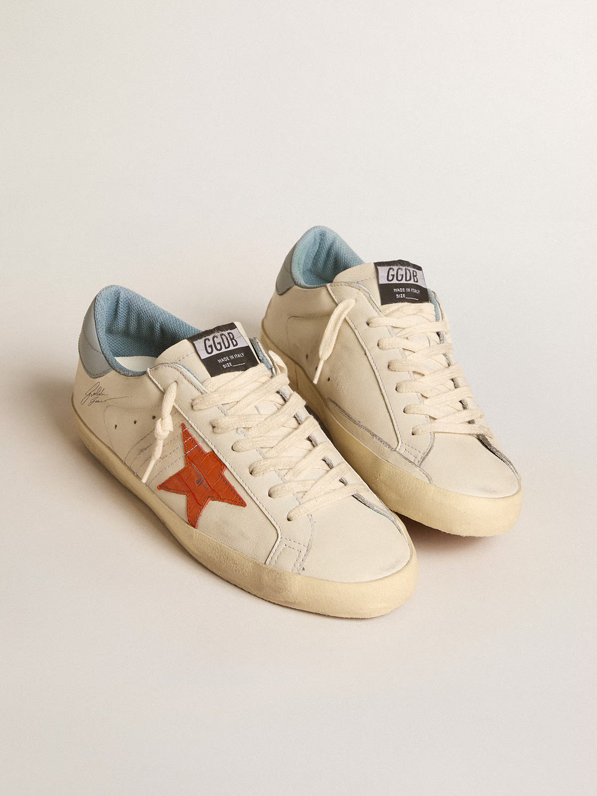 Super-Star Sneakers White Croc Silver Blue