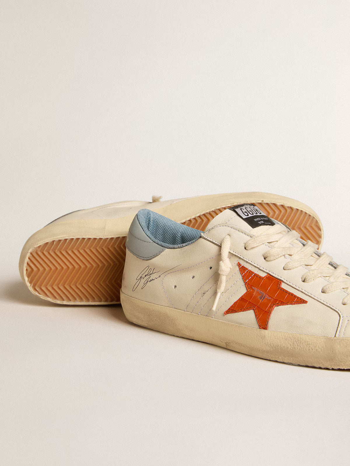 Super-Star Sneakers White Croc Silver Blue