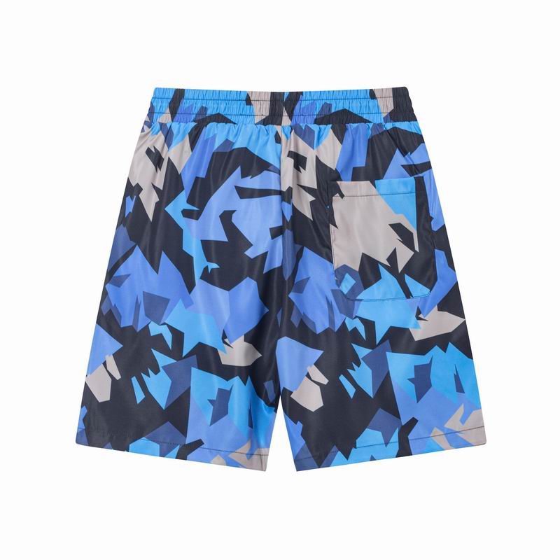 Geometric Camouflage Swim Shorts Blue Grey