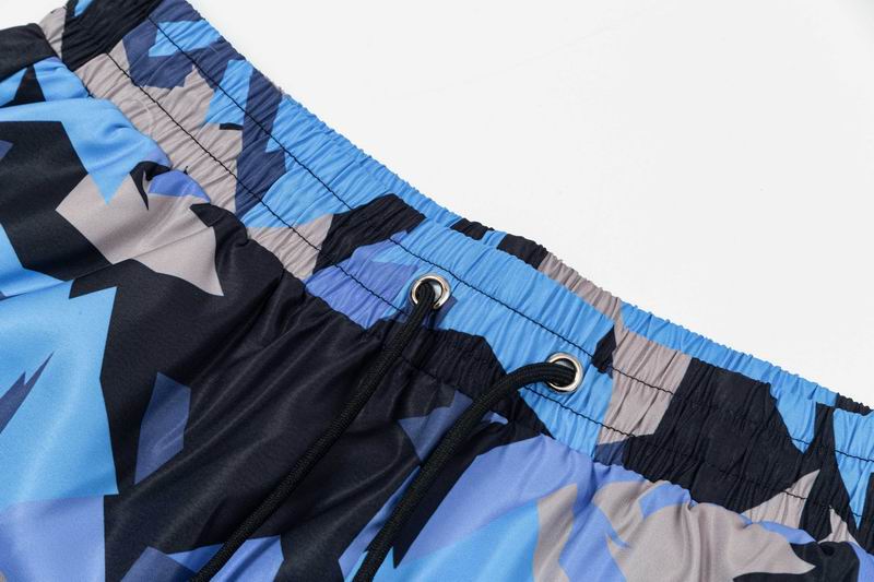 Geometric Camouflage Swim Shorts Blue Grey