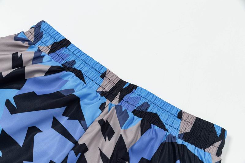 Geometric Camouflage Swim Shorts Blue Grey