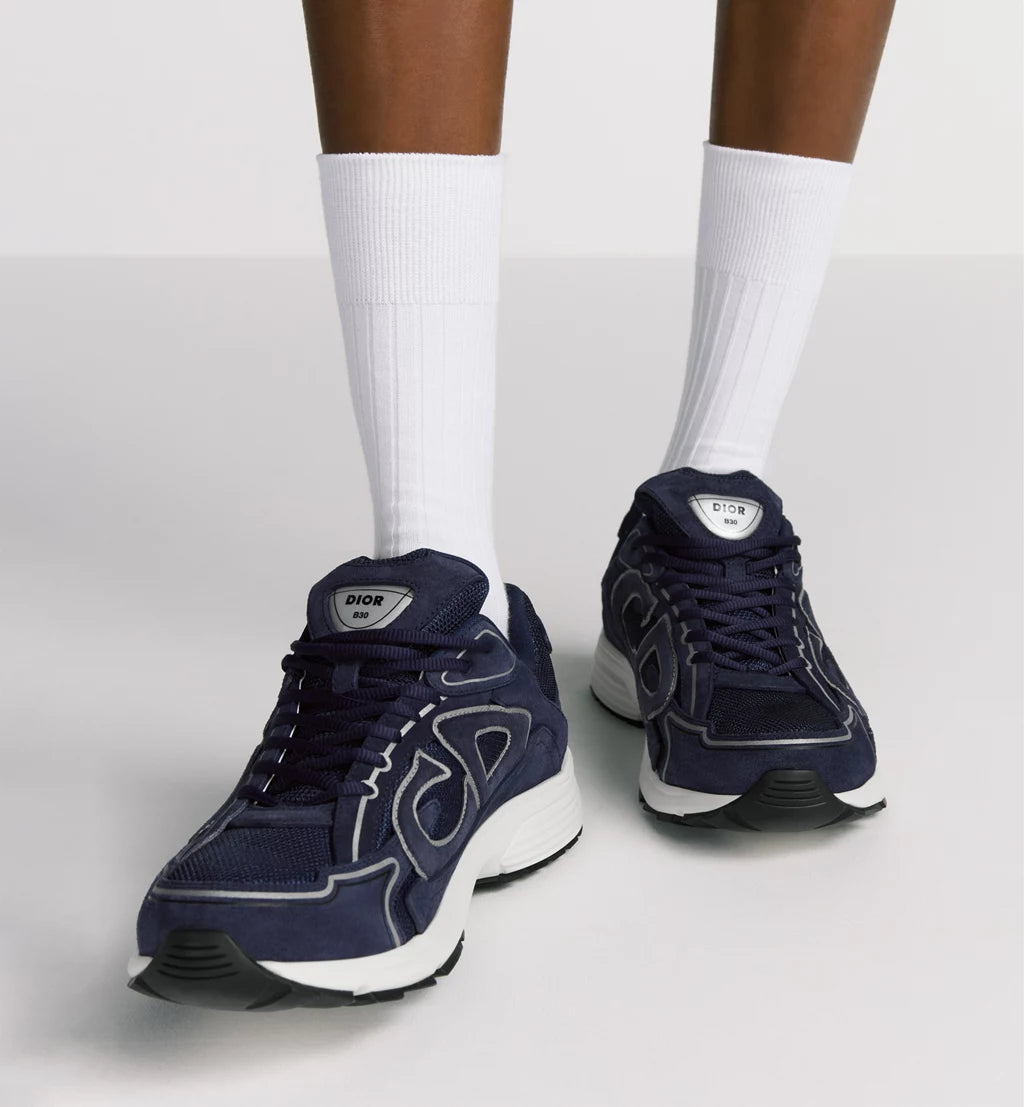 Dior B30 Countdown Sneakers Navy Blue Suede