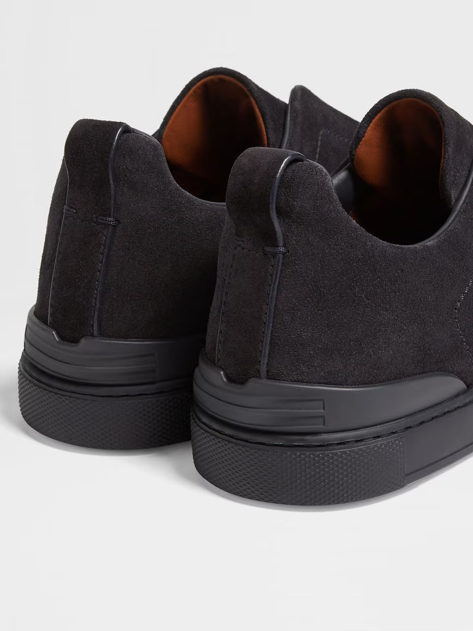 Zegna Navy Black  Suede Triple Stitch™ Sneakers