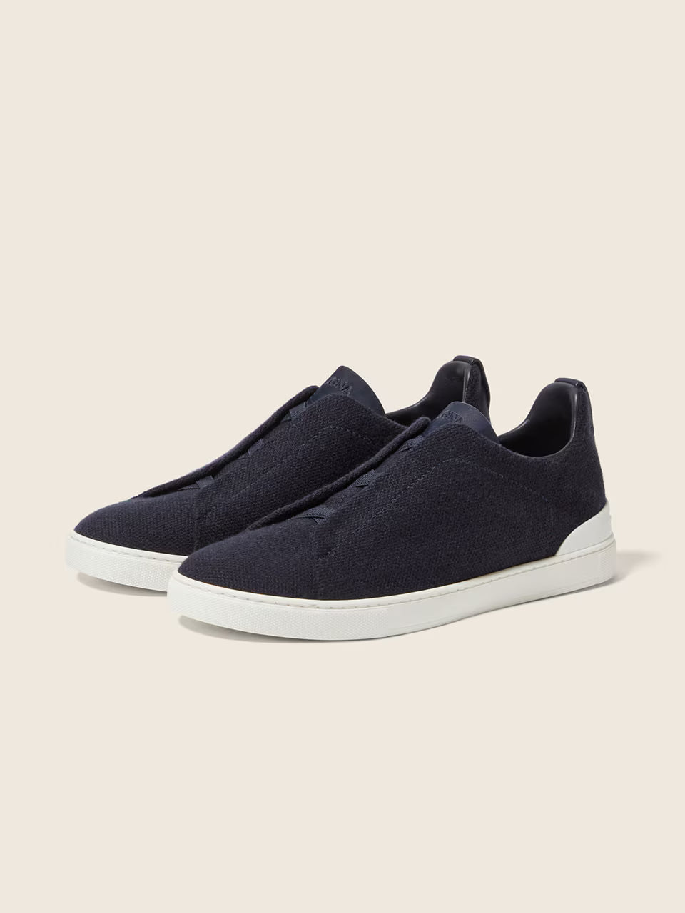 Zegna Navy Blue Triple Stitch™ Oasi Cashmere Sneakers