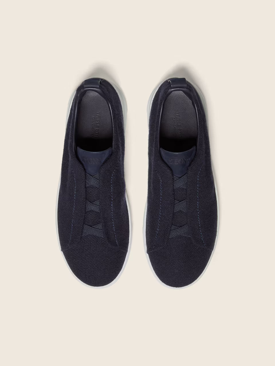 Zegna Navy Blue Triple Stitch™ Oasi Cashmere Sneakers