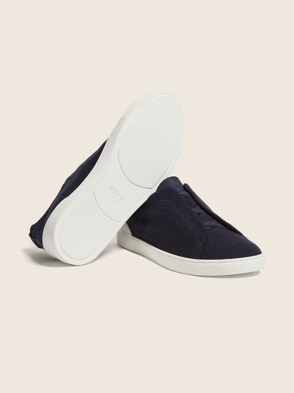 Zegna Navy Blue Triple Stitch™ Oasi Cashmere Sneakers