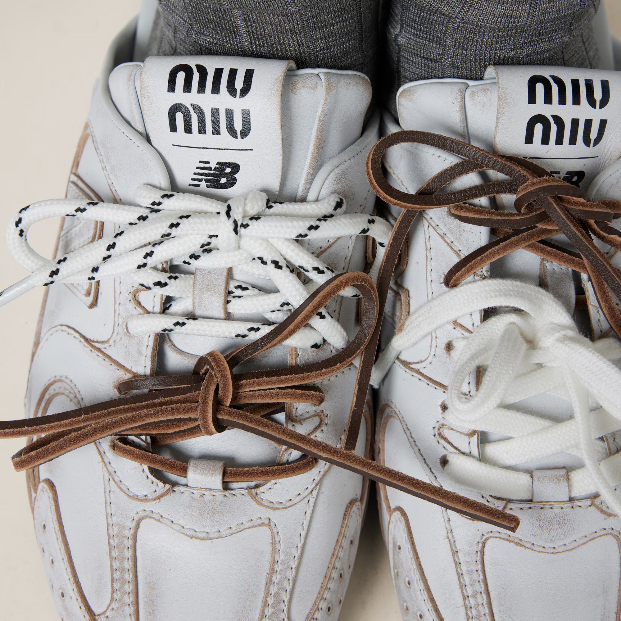 530 SL Deco Calf Leather Mules White